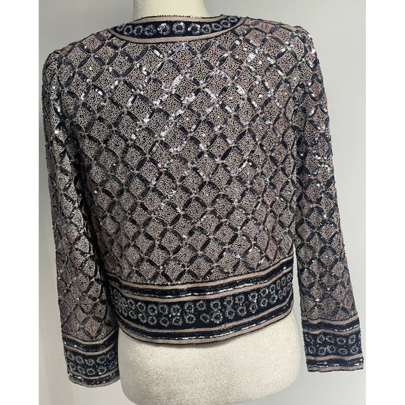 Laurence Kazar Embroidered Beaded and Sequins Jacket Size M - Picture 2 of 3